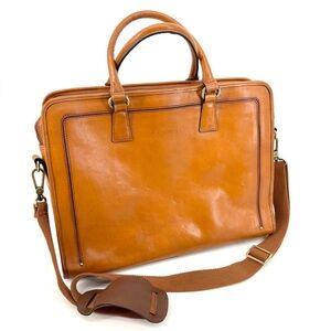 Banuce Full Grain Italian Leather Briefcase Laptop Bag Business Work